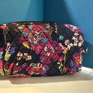 Vera Bradley Floral Quilted Zippered Cosmetic Makeup Bag